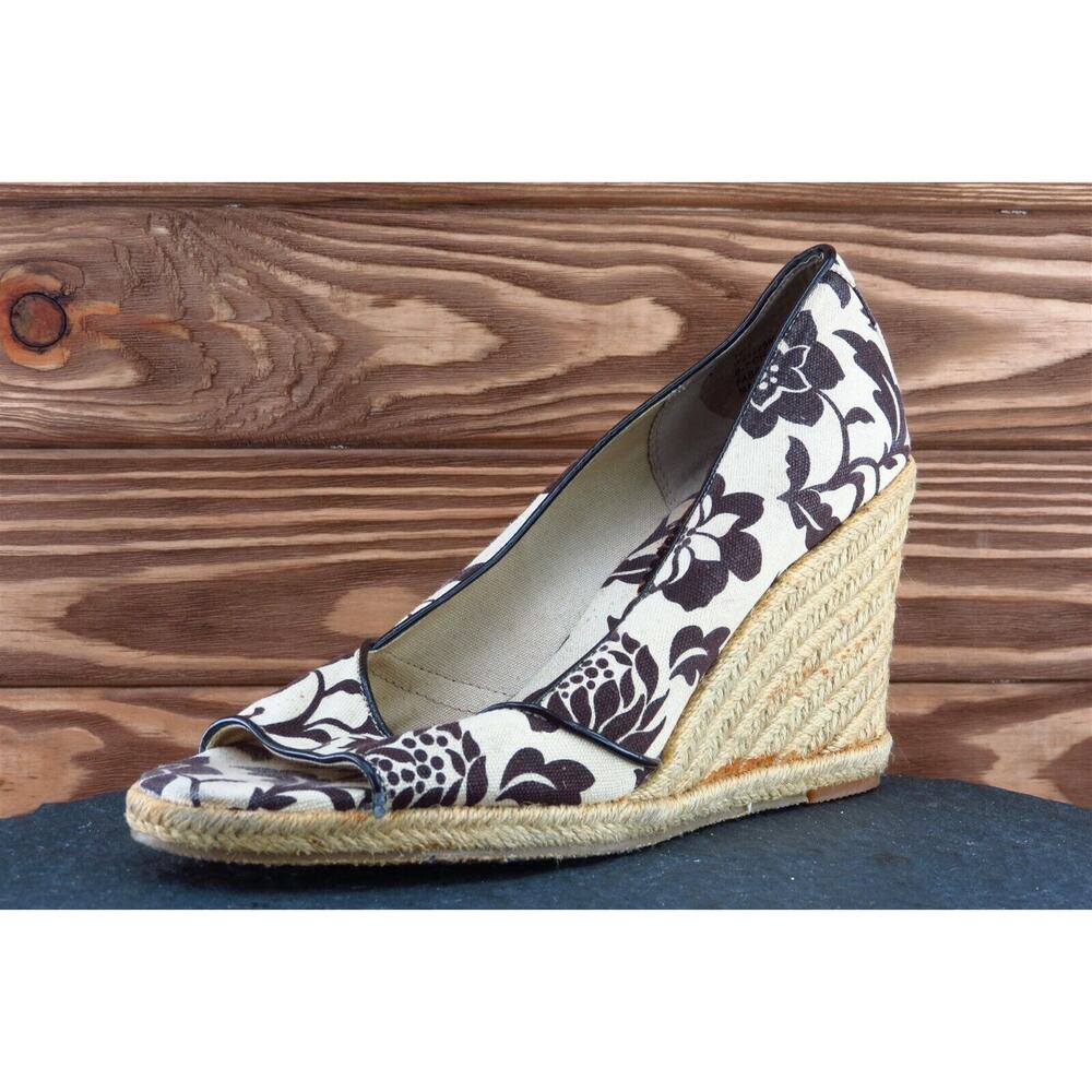 Tommy Hilfiger Women Sz 10‎ M Brown Wedge Synthetic Shoes 21229M
